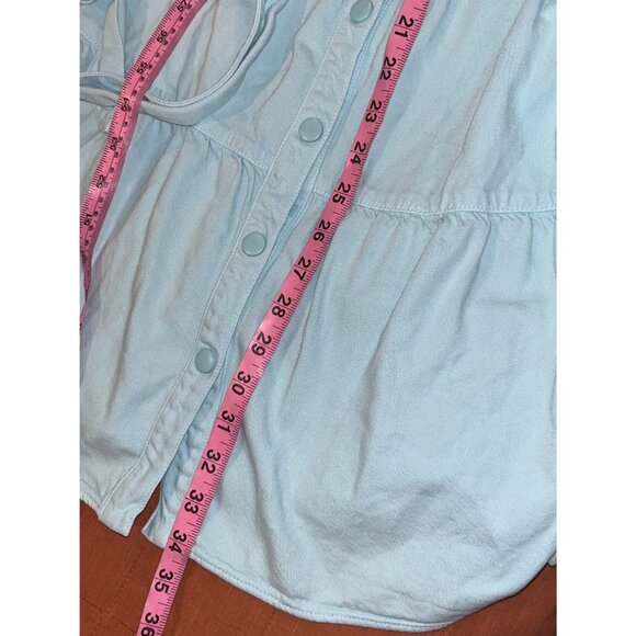 Alice + Olivia Miranda Puff Sleeve Denim Mini Dress in Rockstar Blue Size 4 - Picture 11 of 12